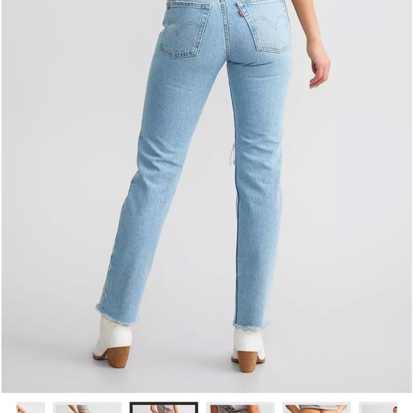 Levi's Blue Straight Leg Jeans with Modern Style - Picture 3 of 7
